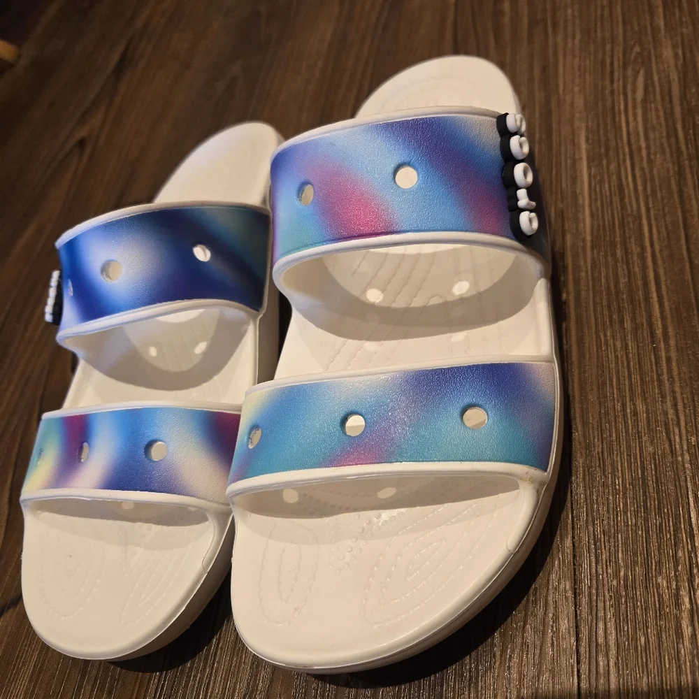 Crocs Classic Solarized Lightweight Shoes Tie Dye Sandals Unisex Women 12 Men 10